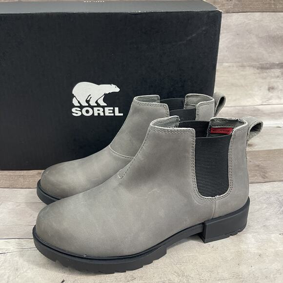 Sorel Emelie Waterproof Chelsea Ankle Boots Booties 1951201-052 Gray Size 5.5 - Picture 1 of 10